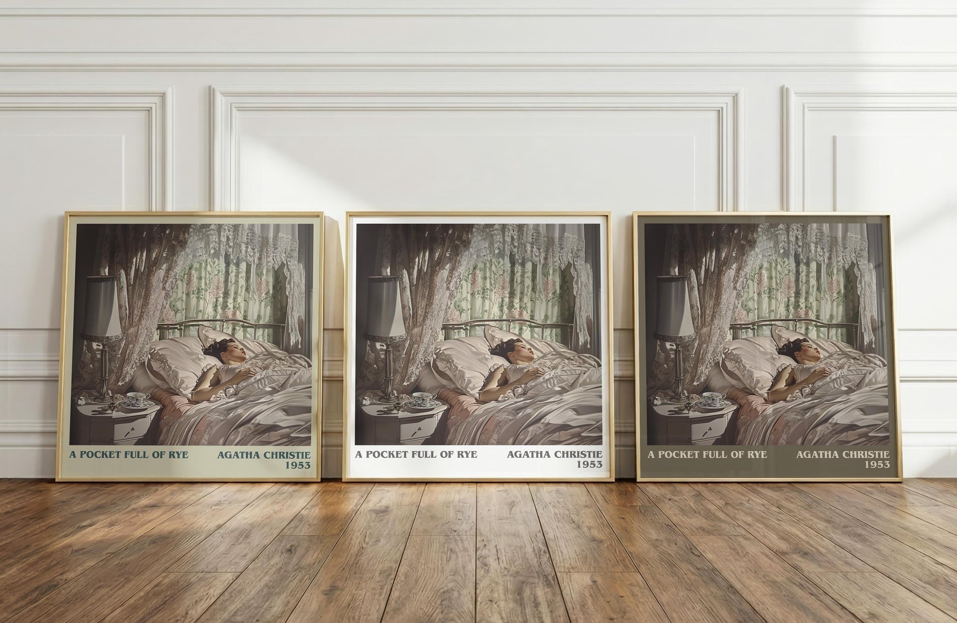 A Pocket Full of Rye literary print framed by window – literary home decor