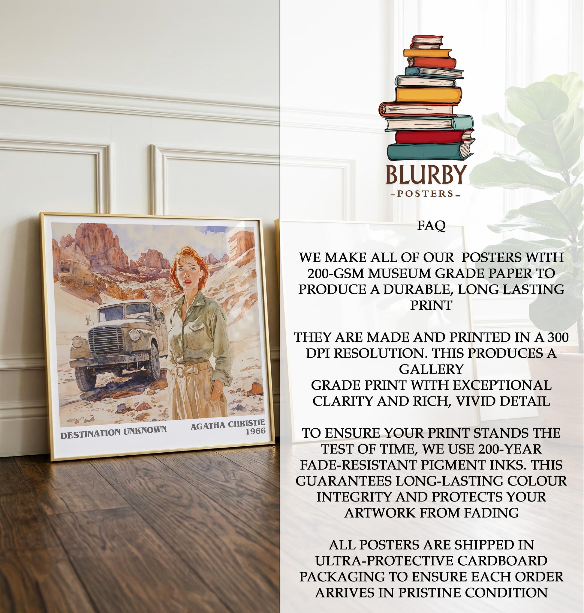 Destination Unknown by Agatha Christie | Book Poster | Literary Art Gift For Book Lover | Novel Inspired Wall Art | Free Delivery