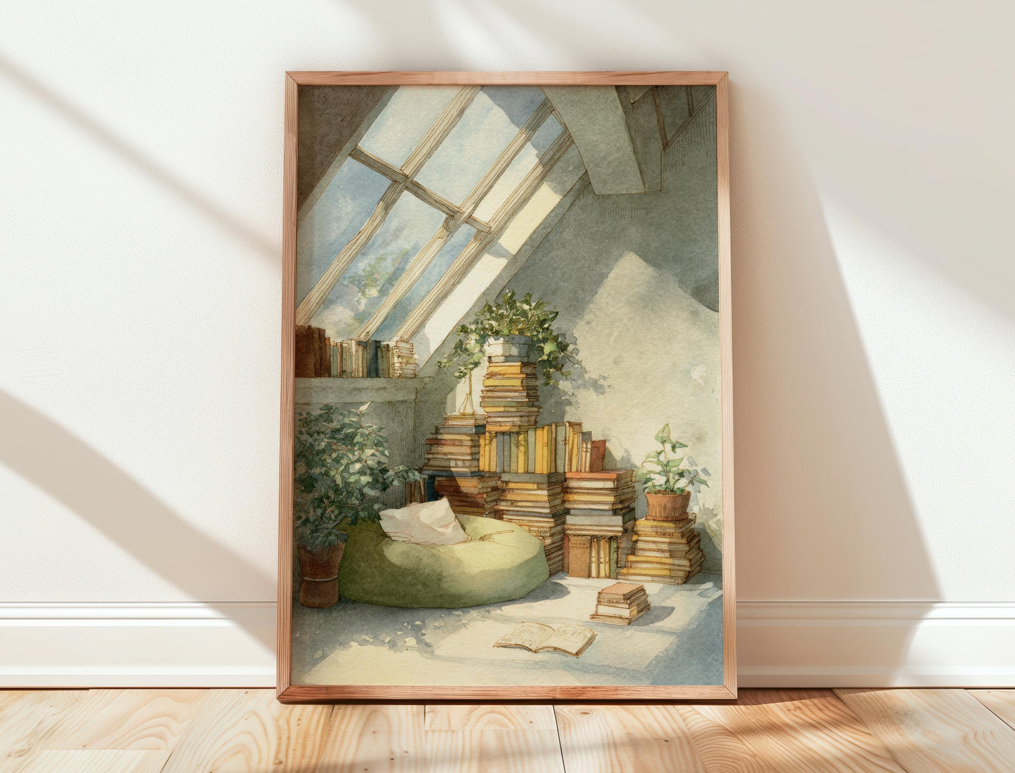 Attic Sunroom Library Print | Cozy Wall Decor | Book Lover Gift | Book Nook Poster | Book Art | Aesthetic Room Art | Reader Home Decor - Book Poster Art Print Decor Bookish