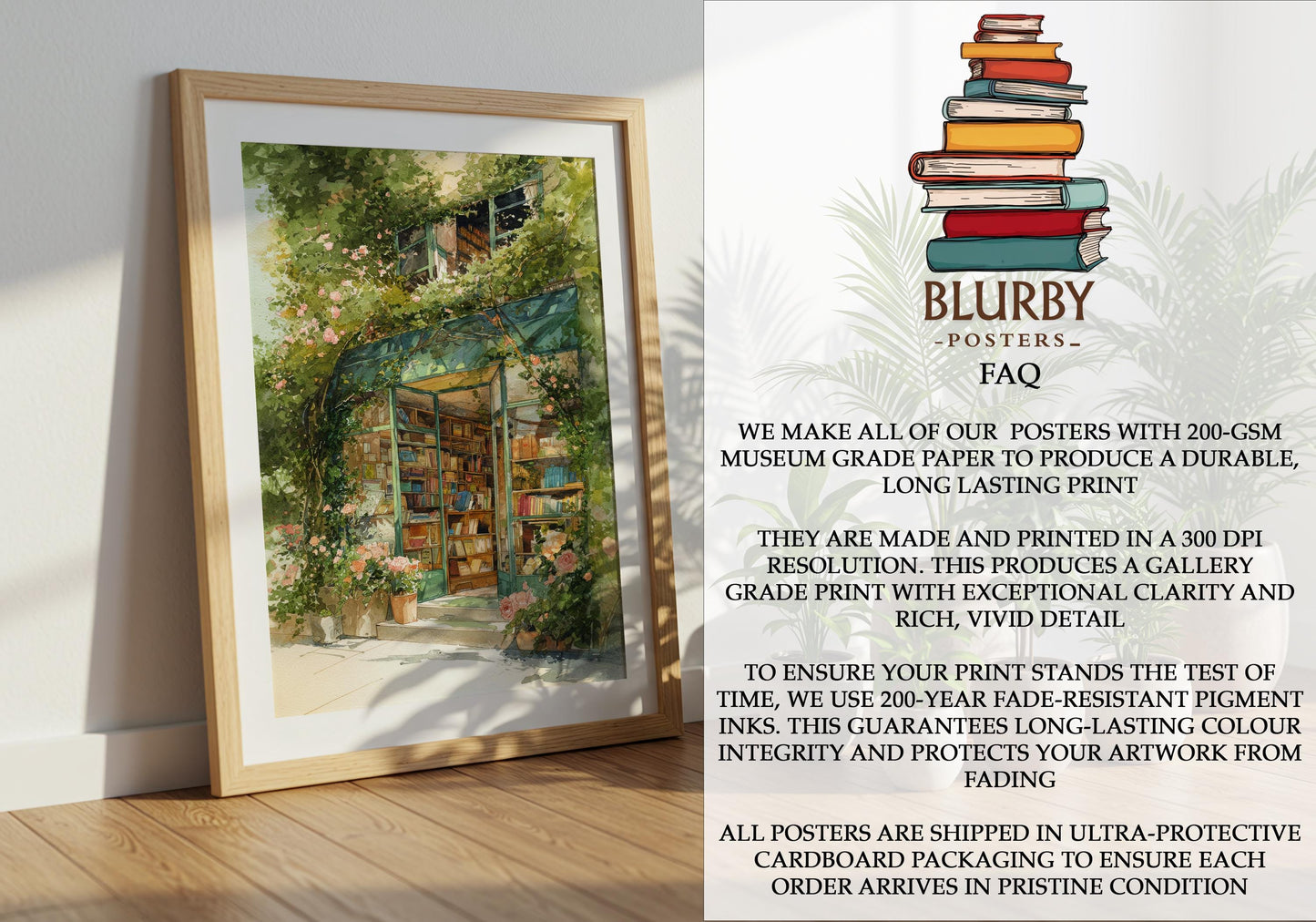 Rose Covered Floral Bookshop Print | Cozy Wall Decor | Book Lover Gift | Book Nook Poster | Book Art | Aesthetic Room Art | Home Decor - Book Poster Art Print Decor Bookish