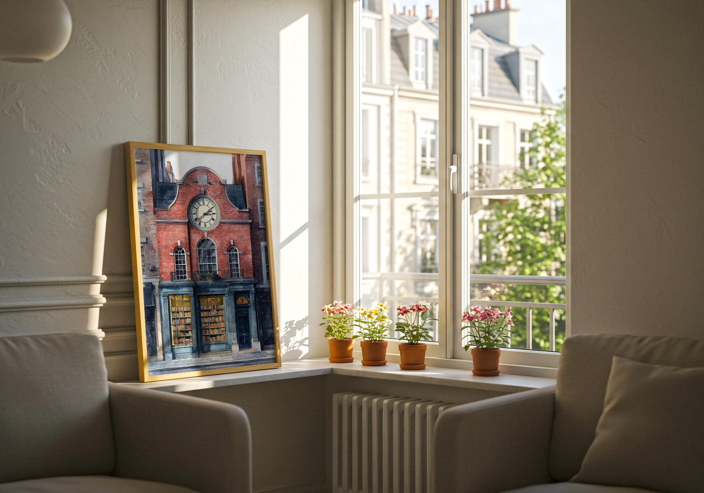 Vintage London Clock Library Print | Cozy Wall Decor | Book Lover Gift | Book Nook Poster | Book Art | Aesthetic Room Art | Home Decor - Book Poster Art Print Decor Bookish