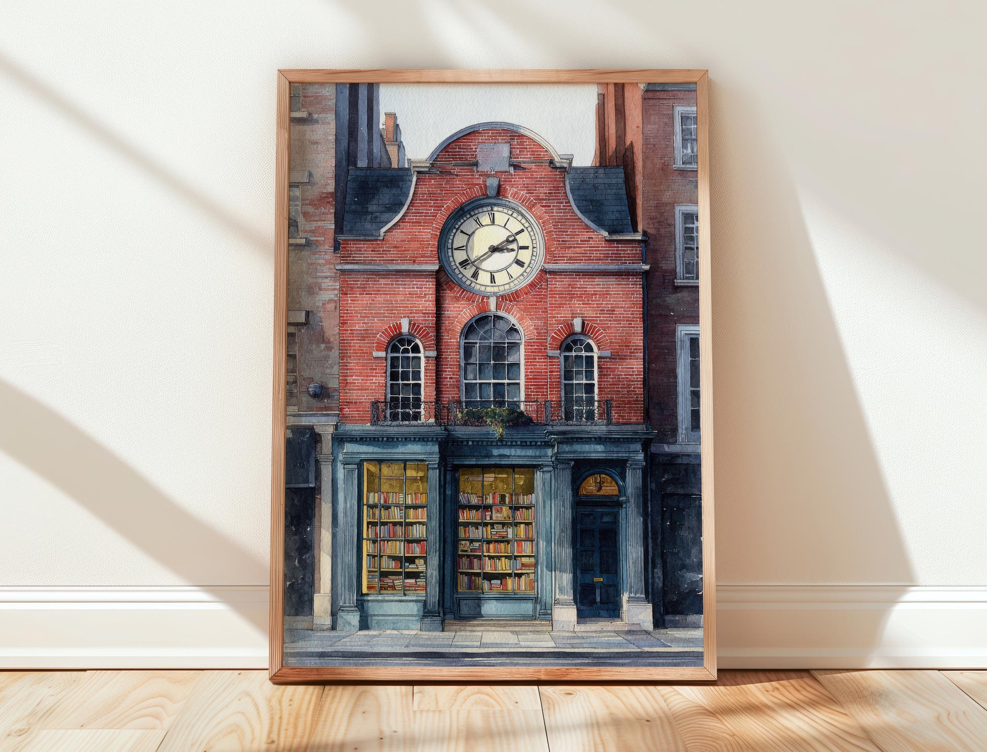 Vintage London Clock Library Print | Cozy Wall Decor | Book Lover Gift | Book Nook Poster | Book Art | Aesthetic Room Art | Home Decor - Book Poster Art Print Decor Bookish