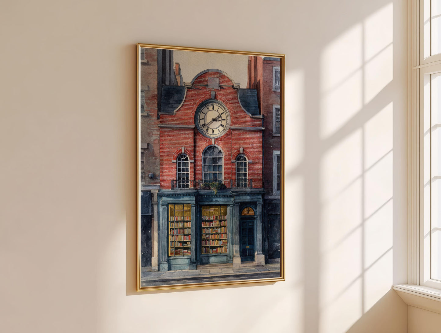 Vintage London Clock Library Print | Cozy Wall Decor | Book Lover Gift | Book Nook Poster | Book Art | Aesthetic Room Art | Home Decor - Book Poster Art Print Decor Bookish