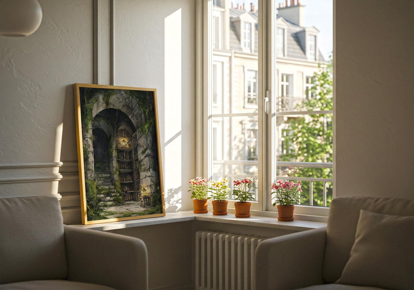 Dark Academia Hidden Stone Library Print | Cozy Wall Decor | Book Lover Gift | Book Nook Poster | Book Art | Aesthetic Room Art | Home Decor - Book Poster Art Print Decor Bookish
