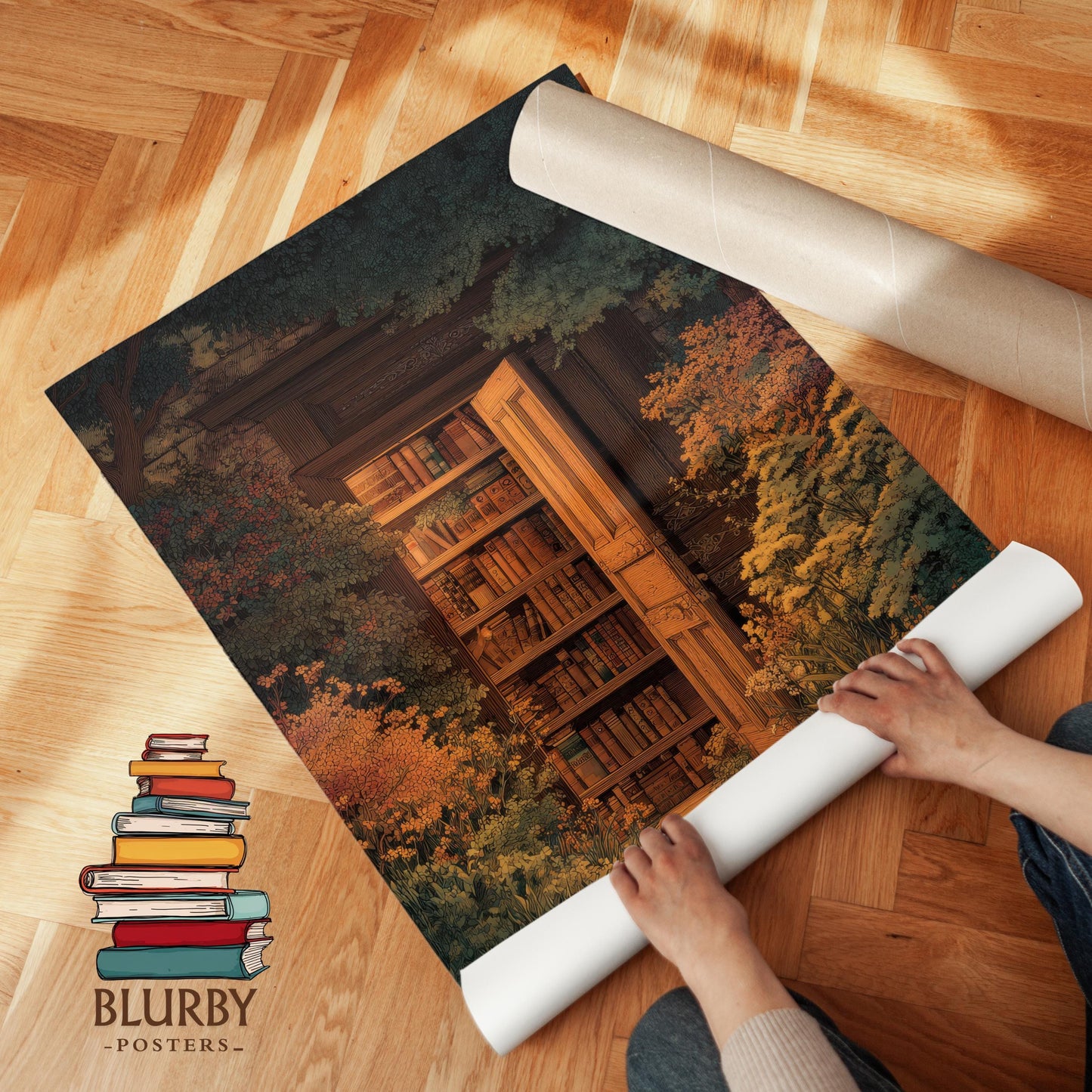 Secret Garden Hidden Library Print | Cozy Wall Decor | Book Lover Gift | Book Nook Poster | Book Art | Aesthetic Room Art | Reader Home Art - Book Poster Art Print Decor Bookish