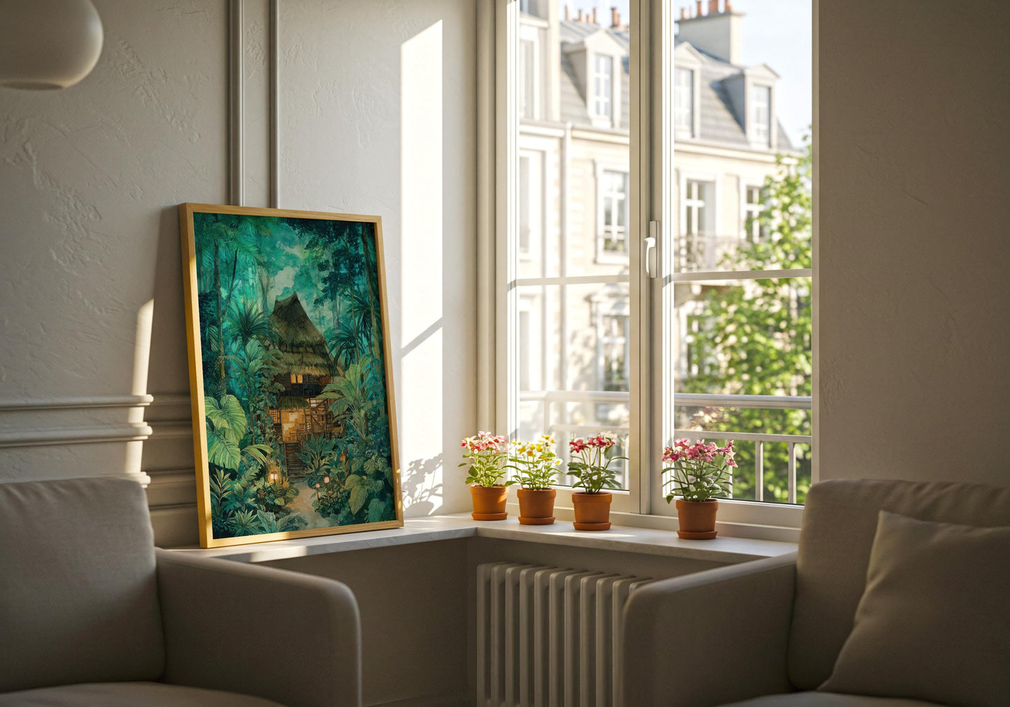Tropical Jungle Treehouse Print | Cozy Wall Decor | Book Lover Gift | Book Nook Poster | Book Wall Art | Aesthetic Room | Reader Home Decor - Book Poster Art Print Decor Bookish