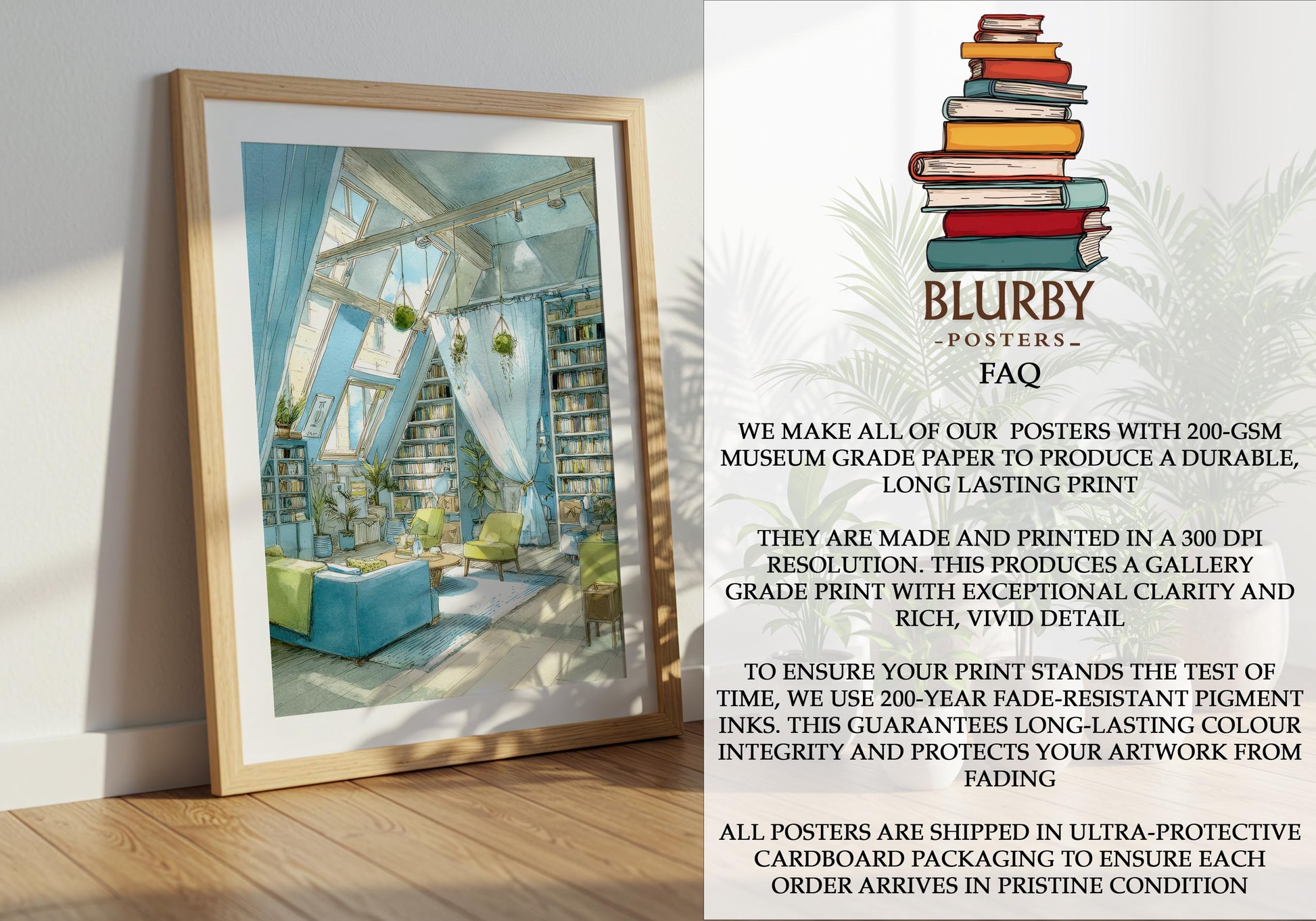 Attic Loft Library Print | Cozy Wall Decor | Book Lover Gift | Book Nook Poster | Book Artwork | Aesthetic Room Decor | Reader Home Decor - Book Poster Art Print Decor Bookish
