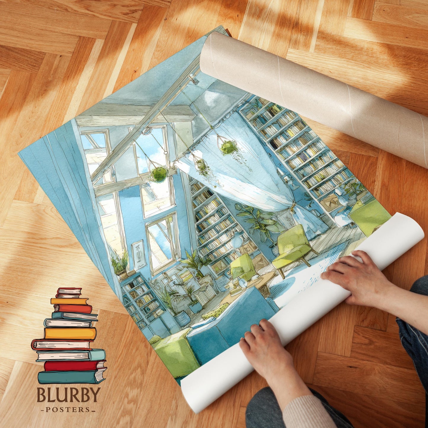 Attic Loft Library Print | Cozy Wall Decor | Book Lover Gift | Book Nook Poster | Book Artwork | Aesthetic Room Decor | Reader Home Decor - Book Poster Art Print Decor Bookish