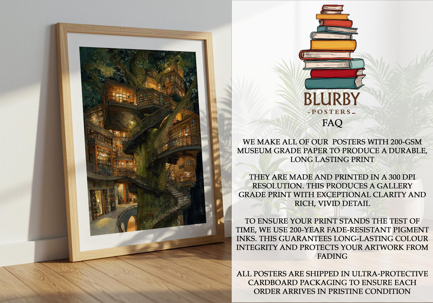 Grand Treehouse Library Print | Cozy Wall Decor | Book Lover Gift | Book Nook Poster | Book Art | Aesthetic Room | Reader Home Art - Book Poster Art Print Decor Bookish