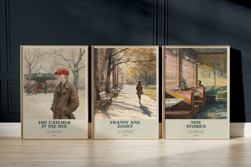 Salinger Collection: The Catcher In The Rye, Franny And Zooey, Nine Stories framed art prints