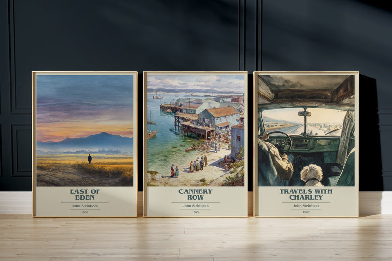Steinbeck Collection: East Of Eden, Cannery Row, Travels With Charley framed art prints