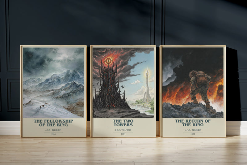 Lord of the Rings poster set: The Fellowship of the Ring, The Two Towers and The Return of the King framed prints