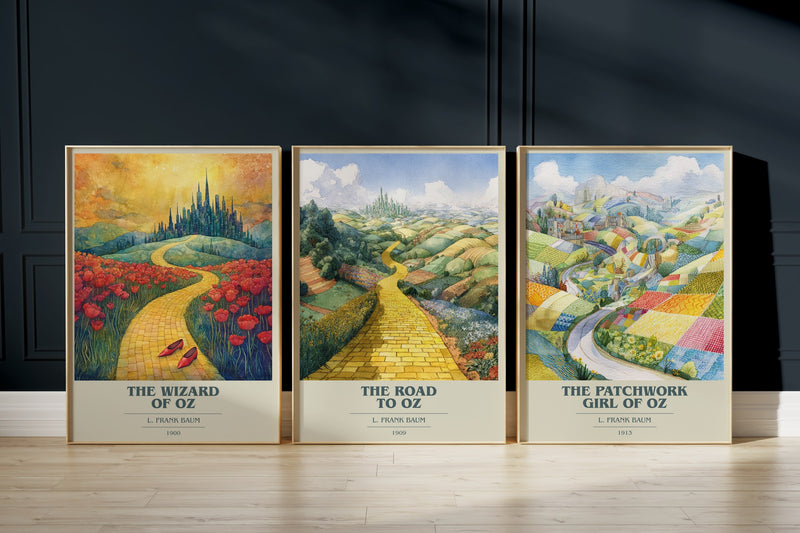 Oz Classics: The Wizard Of Oz, The Road To Oz, The Patchwork Girl Of Oz framed art prints
