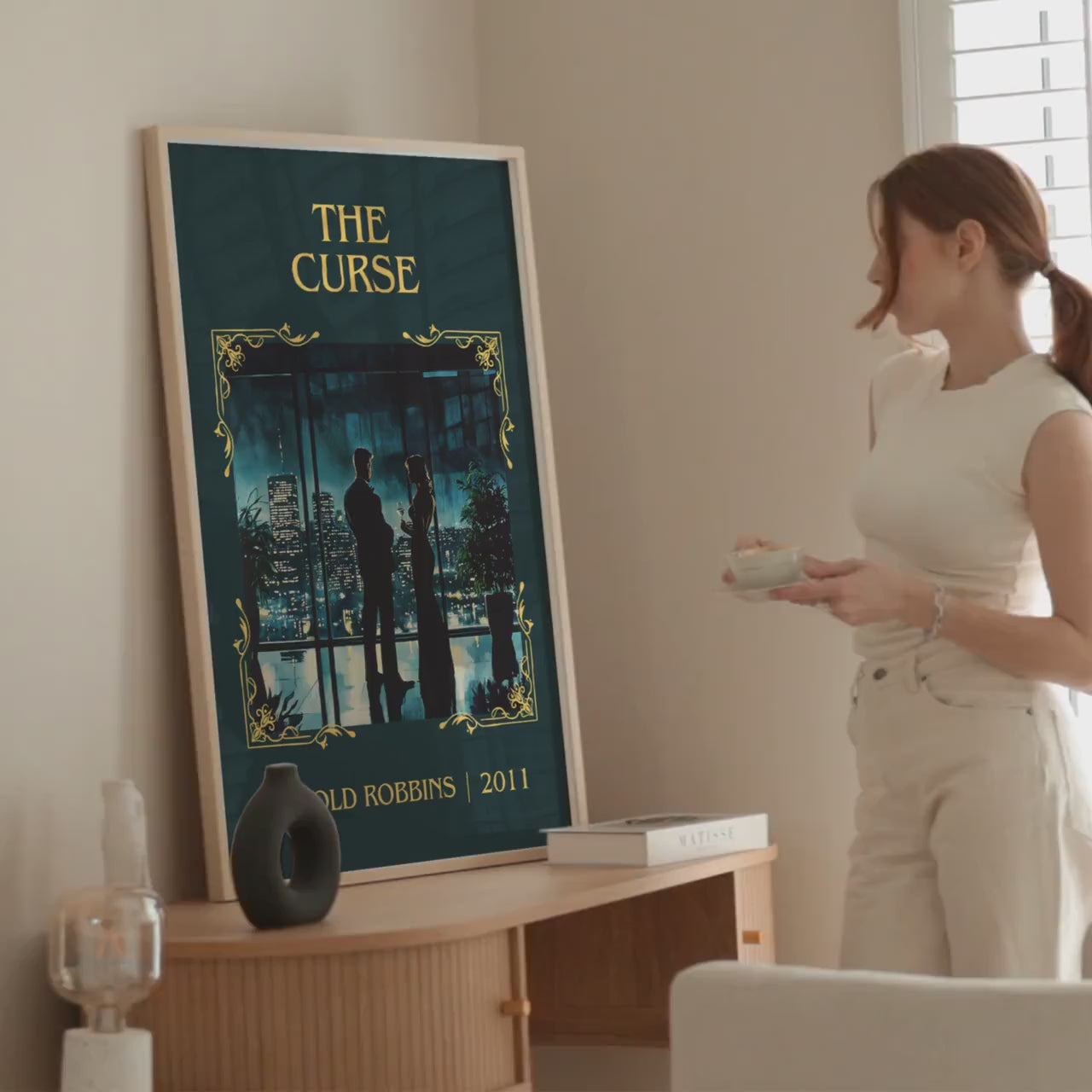The Midnight Library by Matt Haig High Quality Poster Print-Free Delivery Wall Art. Author Book Artwork-Minimalist Gift Library Nook Gift