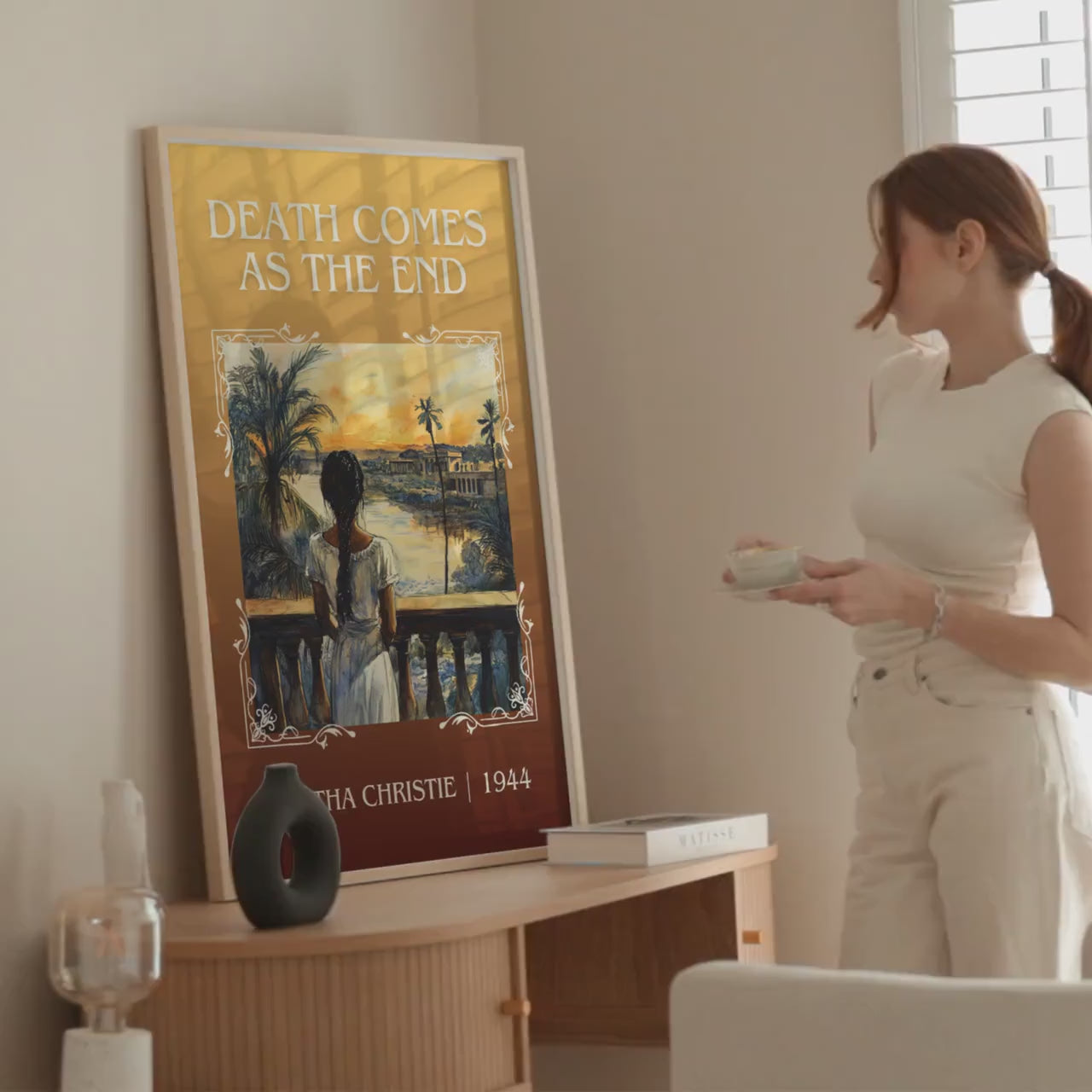 Death Comes At The End by Agatha Christie High Quality Poster Print.Free Delivery Wall Art. Author&Blurb Book/Novel Minimalist Gift
