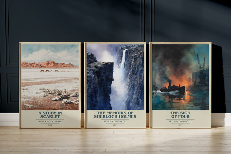 Sherlock Holmes II: A Study In Scarlet, The Memoirs Of Sherlock Holmes, The Sign Of Four framed art prints