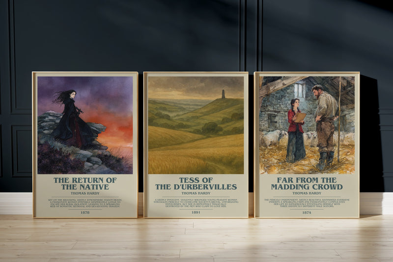 Thomas Hardy Classics: The Return Of The Native, Tess Of The D'Urbervilles, Far From The Madding Crowd framed art prints