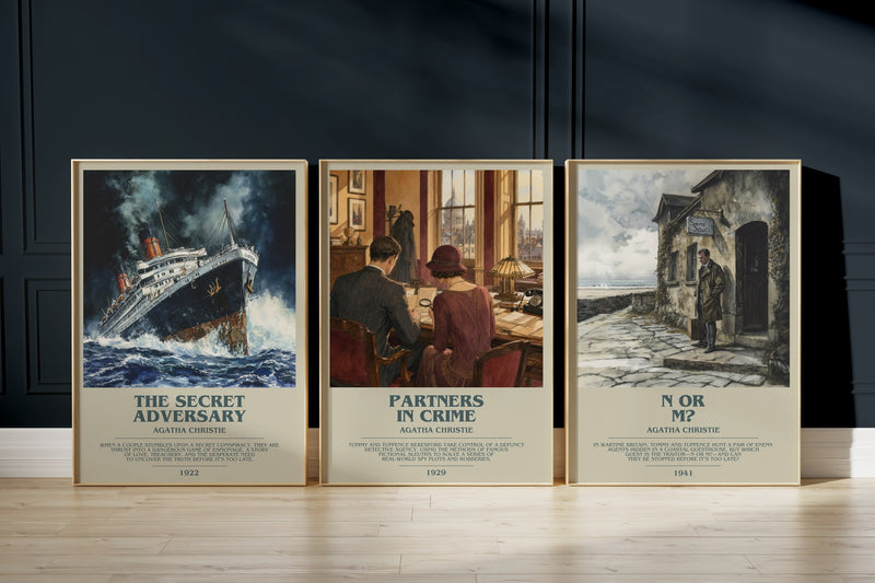 Tommy & Tuppence Set: The Secret Adversary, Partners In Crime, N Or M? framed art prints