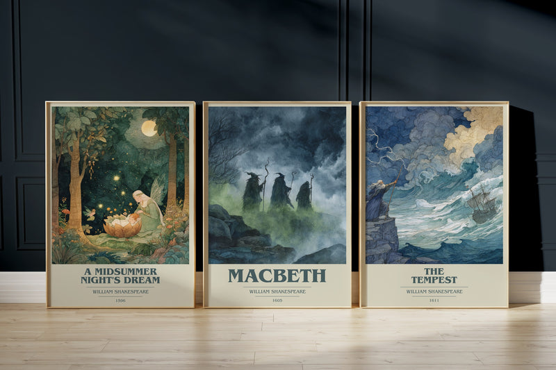 Shakespeare Classics: A Midsummer Night'S Dream, Macbeth, The Tempest framed art prints