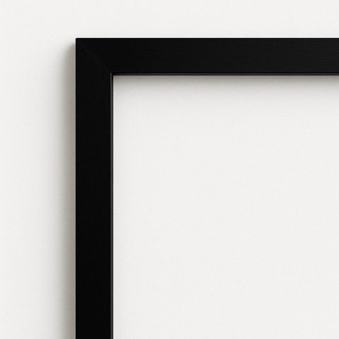Corner of a black Blurby Posters frame