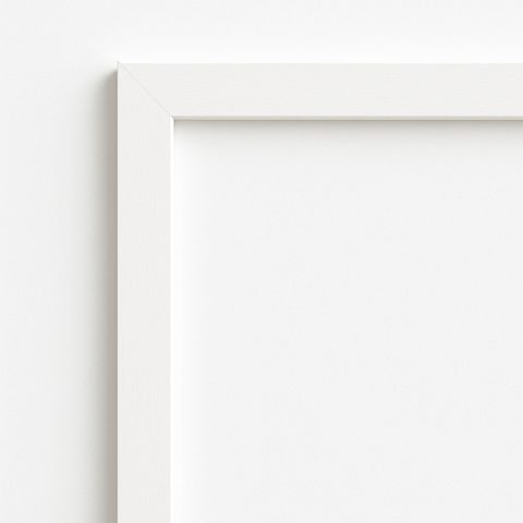 Corner of a white Blurby Posters frame