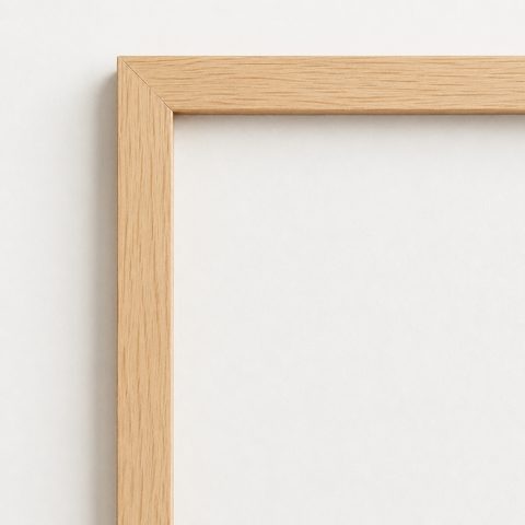 Corner of a wood Blurby Posters frame